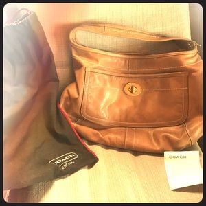 Coach Brown Leather Hangbag